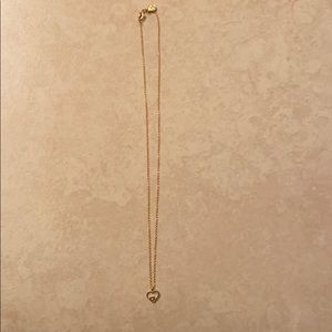 Double gold heart necklace